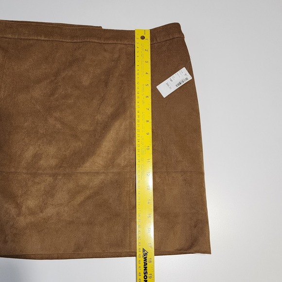 REITMANS Vegan Suede Skirt Womens 14P Faux Leather Ethical Mini Western NEW Boho - Picture 15 of 16